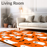 Spooky Halloween Area Rug Ghostly Entrance Mat(White)