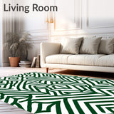Interlocking Maze with Modern Boho Motifs (Green)