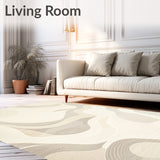 Ethereal Beige Area Abstract Artistry for Your Home(Beige)