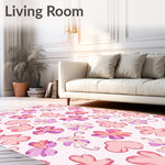Enchanted Meadow Floral Mosaic with Petal Silhouettes and Botanical Whimsy (Pink) - ODIKA