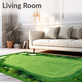 Emerald Green Golf Course Rug Golf Hole Holes Design(Green)