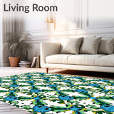 Botanical Vine Trellis Decorative Floor Covering (Blue) - ODIKA