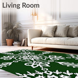 Sparkling Winter Snowflake Medallion Floor with Crystalline(Green)