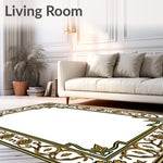 Inspired Medallion Shag with Vintage Ornamental Design (Gold) - ODIKA