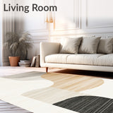 Beige Faux Wool Tan Accent Elegant Floor Decor(Beige)