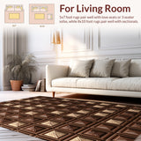 Ultra Soft Area Rug, Non Slip, Stain Resistant, Washable Area Rugs for Living Room, Bedroom, Southwestern(Brown)