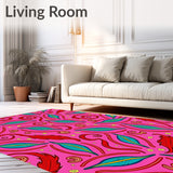 Abstract Feathered Swirl with Lively Festive Accents(Pink)