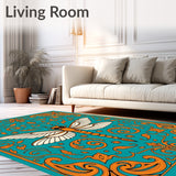 Bohemian Dragonfly Garden Medallion with Paisley Flourishes (Blue)