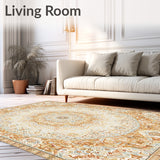 Beautiful Circle Area Ivory & Beige(Beige)