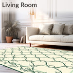 Interlocking Lattice Motif with Delicate Vine Accents (Beige) - ODIKA