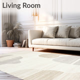 Ivory Dreamscape Area Modern Abstract Art for Home(Beige)