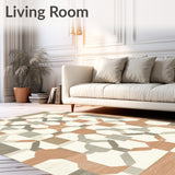Chic Area Featuring Subtle Geometric Designs in Warm Tones(Beige)