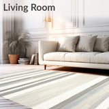 Contemporary Gray and Cream Area(Gray)