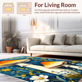 Lively Earth Tone Mushroom Print(Blue)