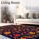 Enchanted Forest Leaf Swirl Anti Slip(Blue)