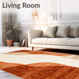 Earthen Terracotta Beige Abstract Swirls Area(Beige)