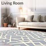 Interlocking Trellis Maze with Contemporary Motifs(Gray)