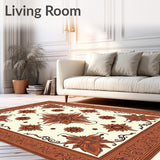 Sunset Medallion with Intricate Botanical Motifs(Brown)