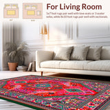 Ultra Soft Area Rug, Non Slip, Stain Resistant, Washable Area Rugs for Living Room, Bedroom, Earth-Themed Classroom Round(Pink)