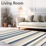 Beige Abstract Striped Ultra Grey Blue(Gray)