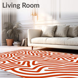 Nordic Interlocking Waves with Minimalist Pebble Artistry(Orange)