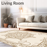 Luxurious Wavy Textured Medallion Decorative Accent (Brown)