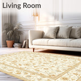 Chic Floral Area With Non Slip Backing for Stylish Home Decor(Beige)