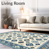 Geometric Southwestern Area with Elegant Vintage Style Motifs(Beige)