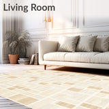 Elegant Beige Area Featuring Abstract Geometric(Beige)
