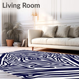 Abstract Chevron with Bold Zigzag Accent Stripes(Blue)