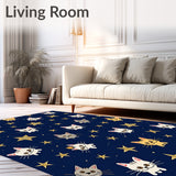 Cartoon Kitty Constellation Map with Twinkling Accent(Blue)