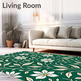 Art Nouveau Floral Vine Design Featuring Curved Petal(Green)