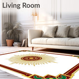 Art Sunburst with Interlocking Festive Scrolls and Abstract Festoon Detailing(Gold)