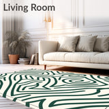 Abstract Interlocking Maze with High Contrast Accents (Green) - ODIKA