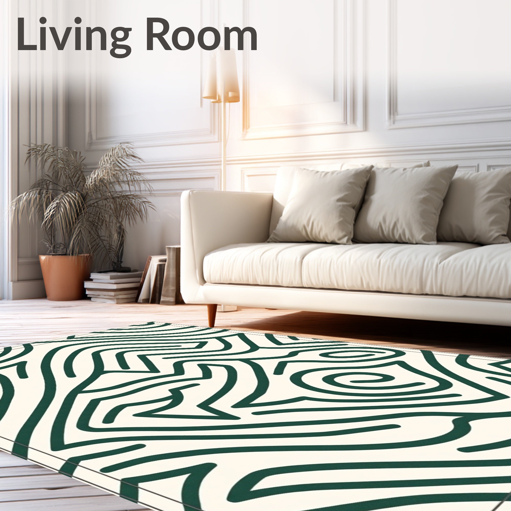 Abstract Interlocking Maze with High Contrast Accents (Green) - ODIKA