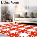 Harvest Plaid Check with Autumnal Grid Motifs(Red)