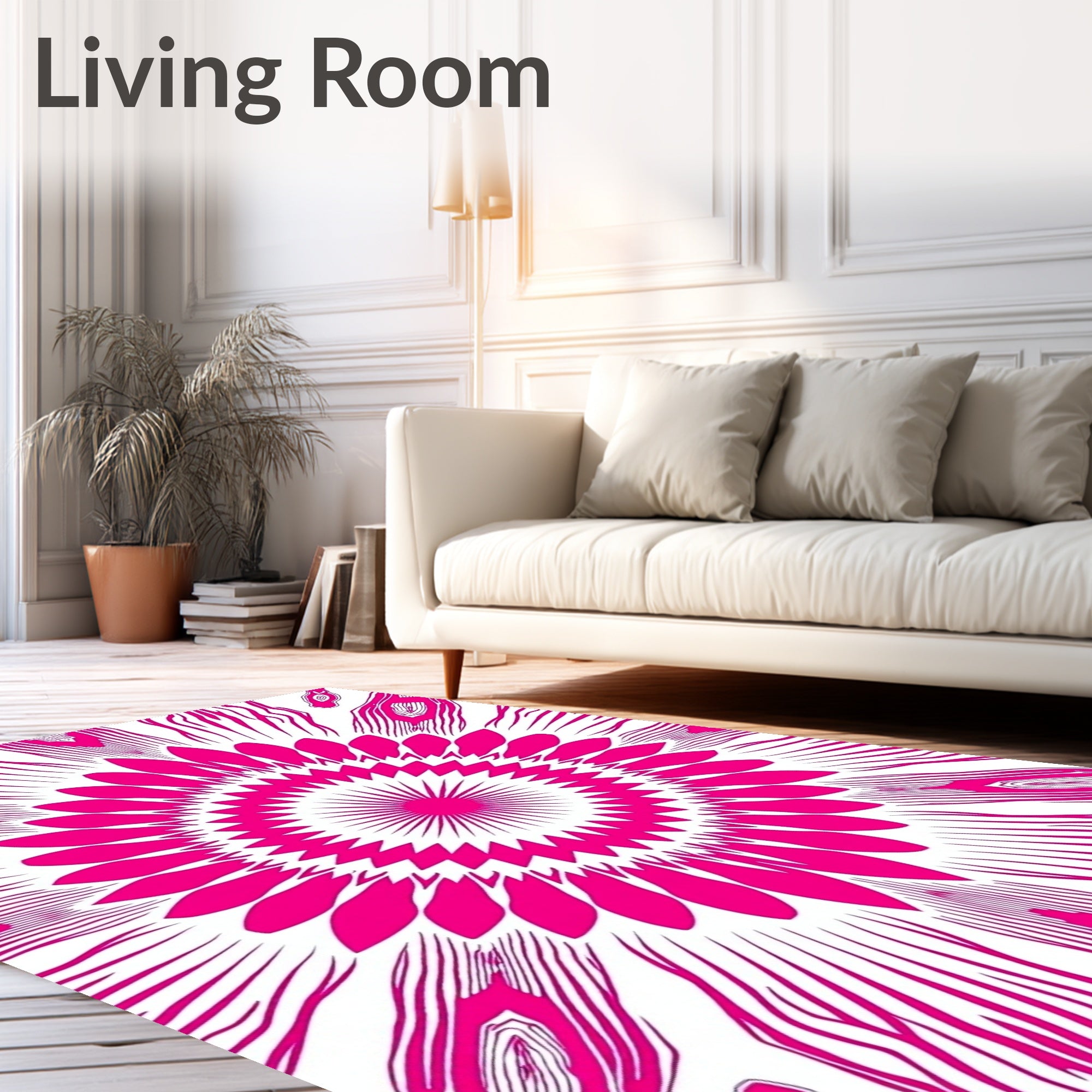 Starburst Kaleidoscope Radiant Petals Abstract Art (Pink) - ODIKA