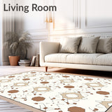 Interlocking Network with Minimalist Dot Embellishments(Brown)