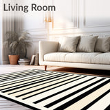 Elegant Striped in Black and Beige for Front Porch Charm(Black)