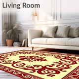 Vintage Damask Scrollwork with Baroque Flourishes and Elegant Curves(Beige)