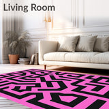 Elegant Interlocking Maze Inspired Unique Floor Covering (Pink)
