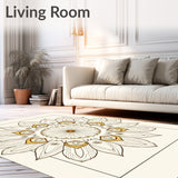 Burst with Radiating Petal Framework Textile Art (Ivory)