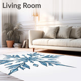 Snowflake Medallion Christmas Indoor Floor Winter Wonderland(Blue)