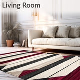 Geometric Spark Round Beige/Burgundy(Red)