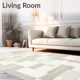 Artisanal Woven Throw with Tufted Textures and Minimalist Design(Beige)