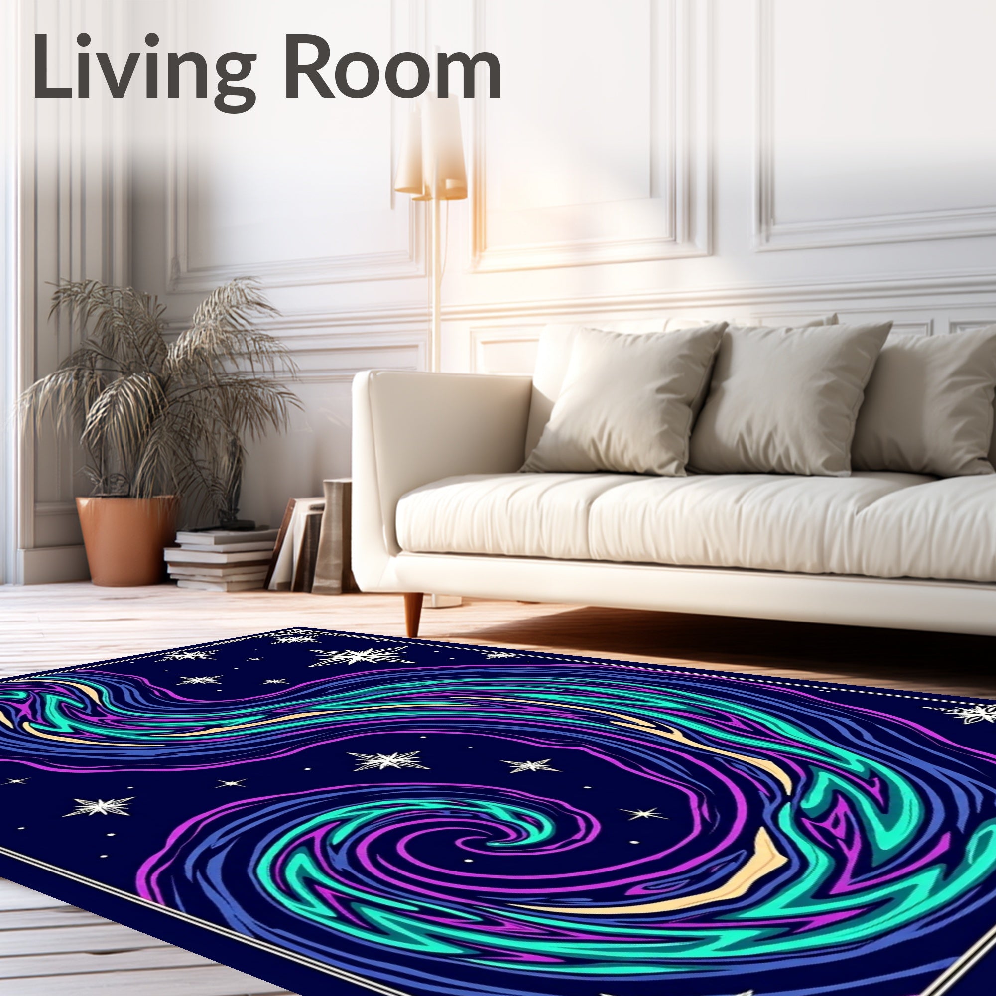 Celestial Wave with Shimmering Constellation Motifs (Purple) - ODIKA