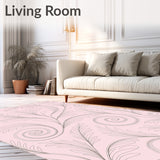 Abstract Botanical Swirl Contemporary Elegant Minimalist Ornate(Pink)