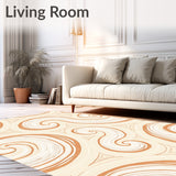 Nimbus Swirl Abstract Hypoallergenic Floor Covering(Beige)
