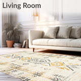 Boho Kitchen Floor Runner Non Slip Long for Hallways(Beige)