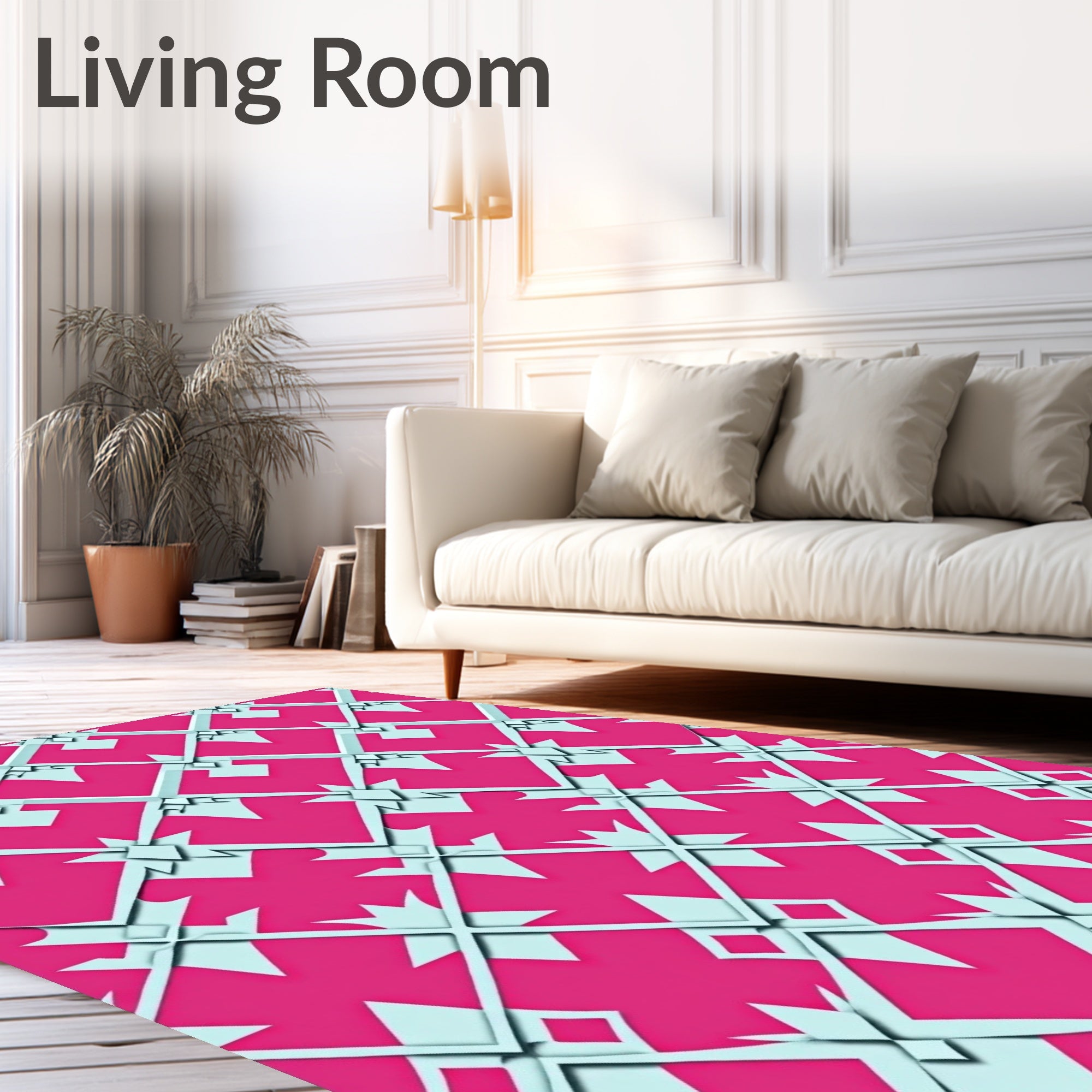 Interlocking Lattice with Art Flair (Pink) - ODIKA